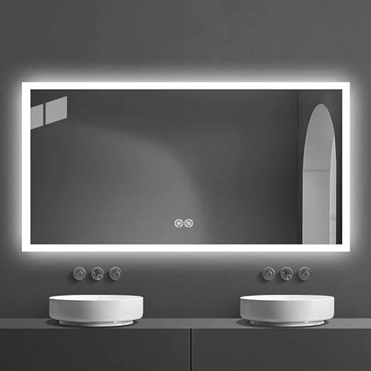 D-HYH 55 Inch Smart LED Bathroom Mirror with Touch Button, Anti-Fog, Dimmable, Vertical/Horizontal Mounting ($499.99)