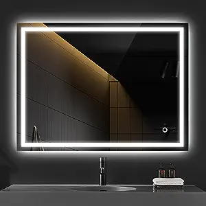 S·BAGNO Smart Bathroom Mirror with Dimmable Light, 3 Color Modes, and Memory Function ($176.99)