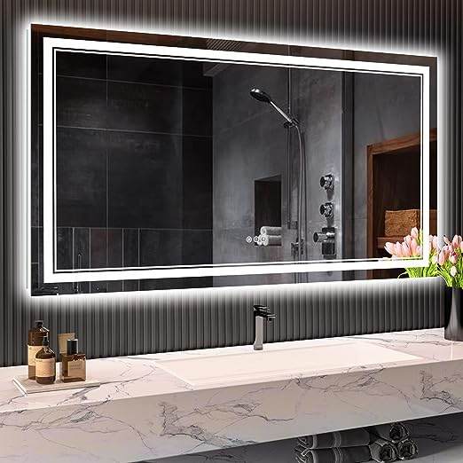 Awandee 55x30 LED Bathroom Mirror with Front and Backlit Lighting ($379.99)