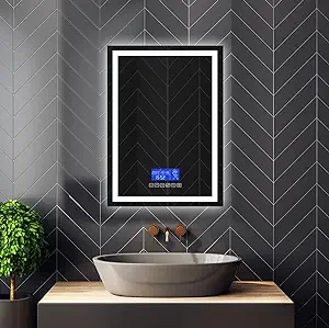 TACOVICI Smart Bathroom Mirror with Bluetooth Speaker, Date, Time, and Temperature Display ($248.99)