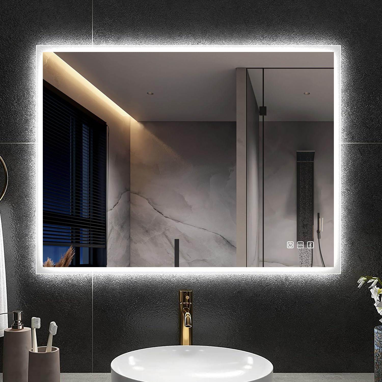 STARLEAD Smart Bathroom Mirror with Memory Touch Button for Vertical or Horizontal Installation ($198.99)
