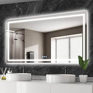 MIOZON 72 Inch LED Bathroom Mirror with Double Lighting, Anti-Fog ($484.99)