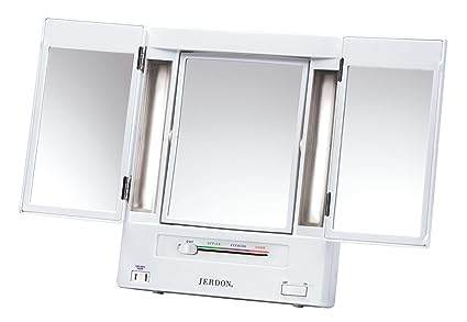 Tri-Fold Lighted Makeup Mirror with 5X Magnification ($44.95)