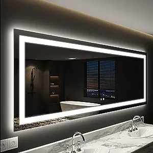 KINGDALAI 48×30 Inch LED Bathroom Mirror with Backlit and Front Lights ($319.99)