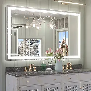Keonjinn 60-inch LED Bathroom Mirror with Anti-Fog, Dimmable, Memory, and Touch Control ($489.99)