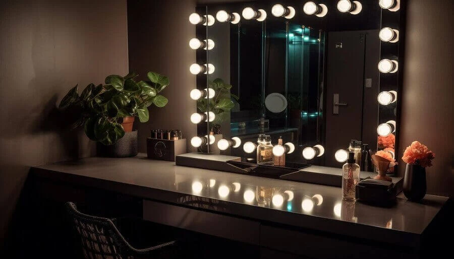 Makeup mirrors with lights