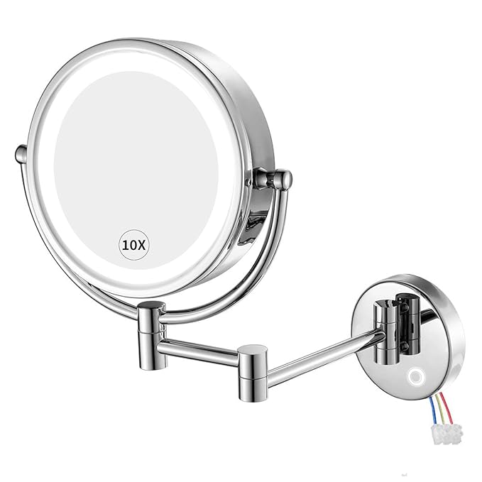 GURUN 13″ LED Makeup Mirror with Extendable Arm for Bathroom and Bedroom ($96.99)